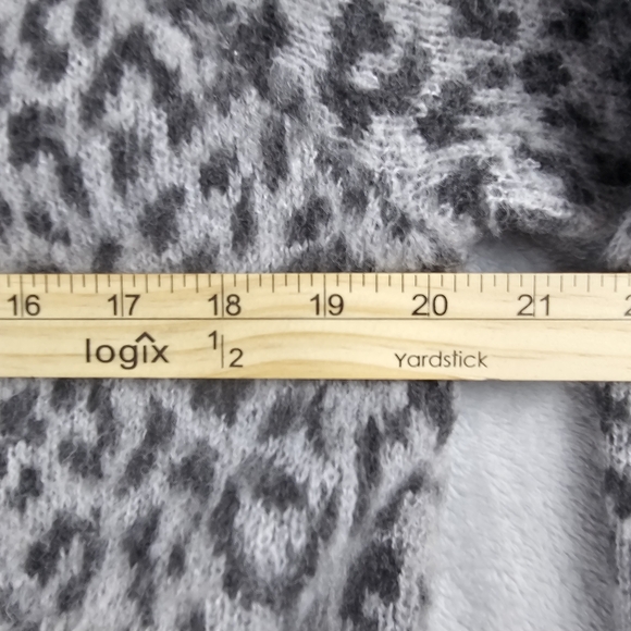 Lucky Brand Wool Blend Long Cardigan Leopard Print Women's Size Small - Picture 11 of 13
